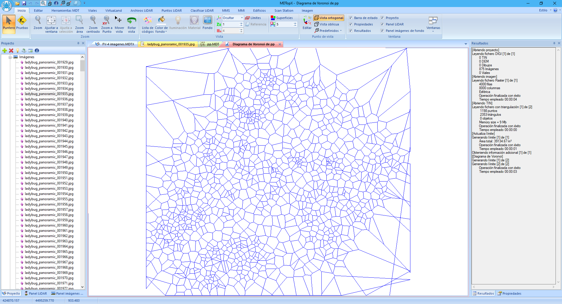 Fichero con los diagramas de Voronoi de la triangulación anterior